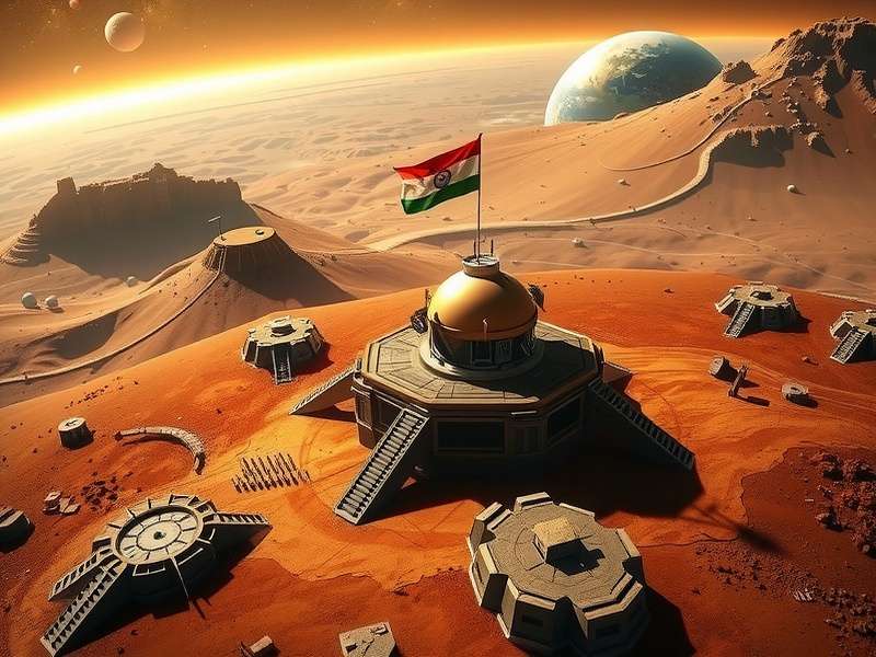 Solar System Pioneer game screenshot showing Indian player colony on Mars